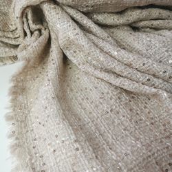 Костюмная "шанель" пайетки бежевый