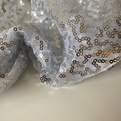 Пайетки на сетке 12 серебро