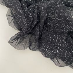 Сетка глиттер черная 