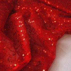 Сетка с пайетками красная 6