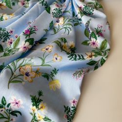 Штапель коллекция Flora голубой 9250